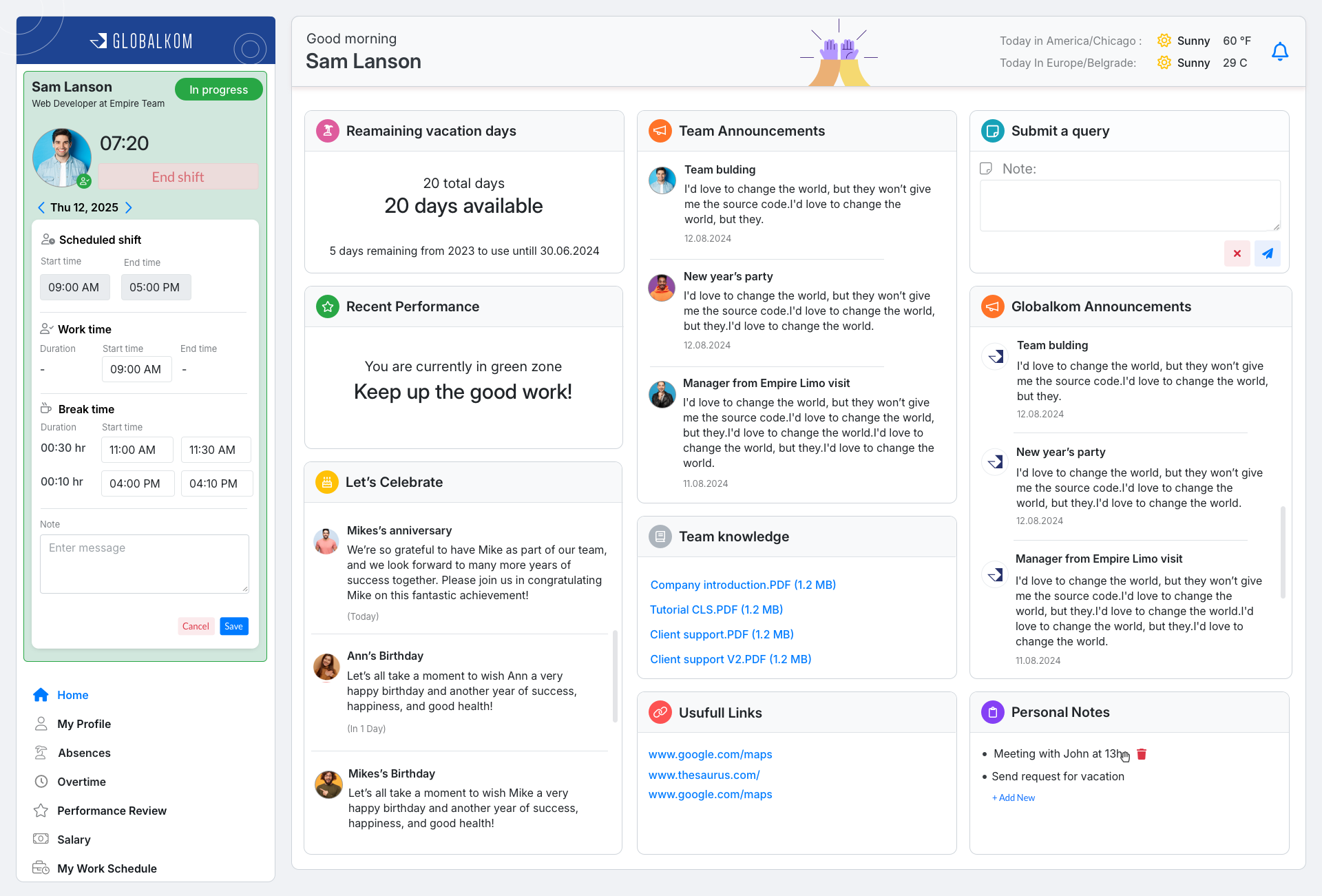 Clock-in Before Redesign